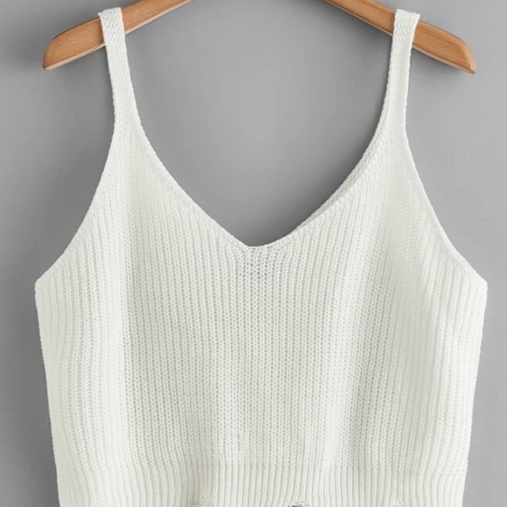 SHEIN White Knit Camisole Top